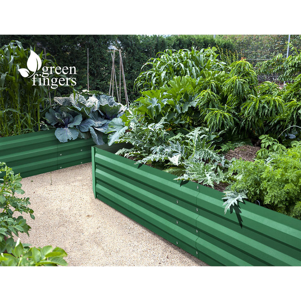 Greenfingers Garden Bed 2PCS 210X90X30cm Galvanised Steel Raised Planter Green