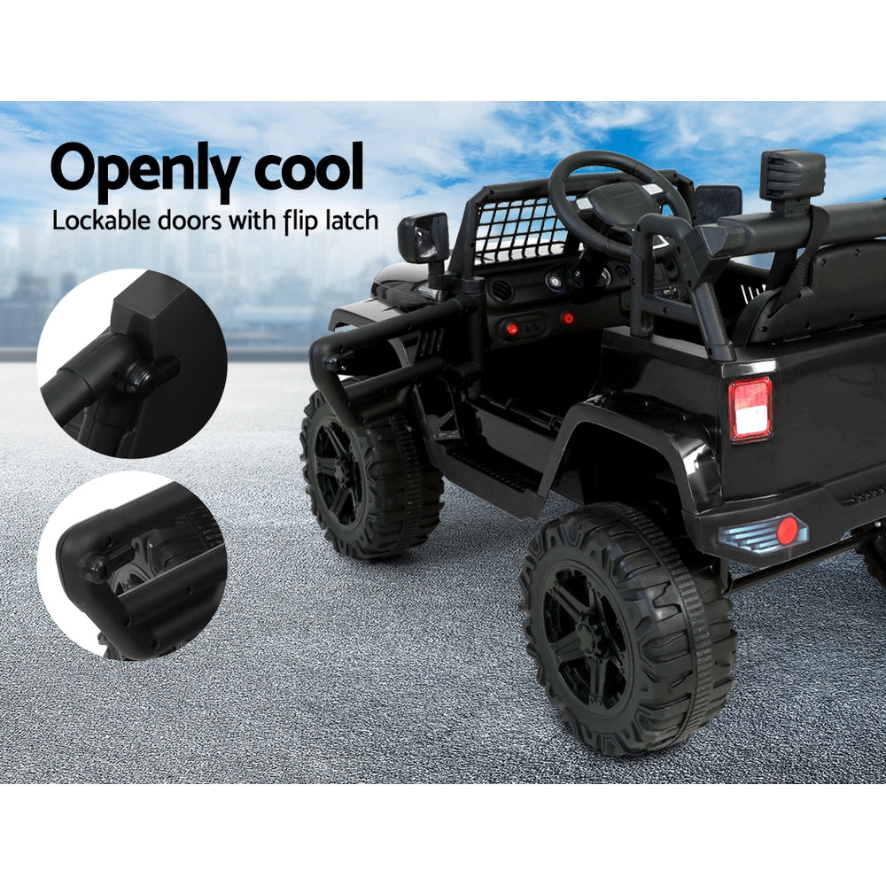 Rigo Kids Ride On Car Electric 12V Car Toys Jeep Battery Remote Control Black
