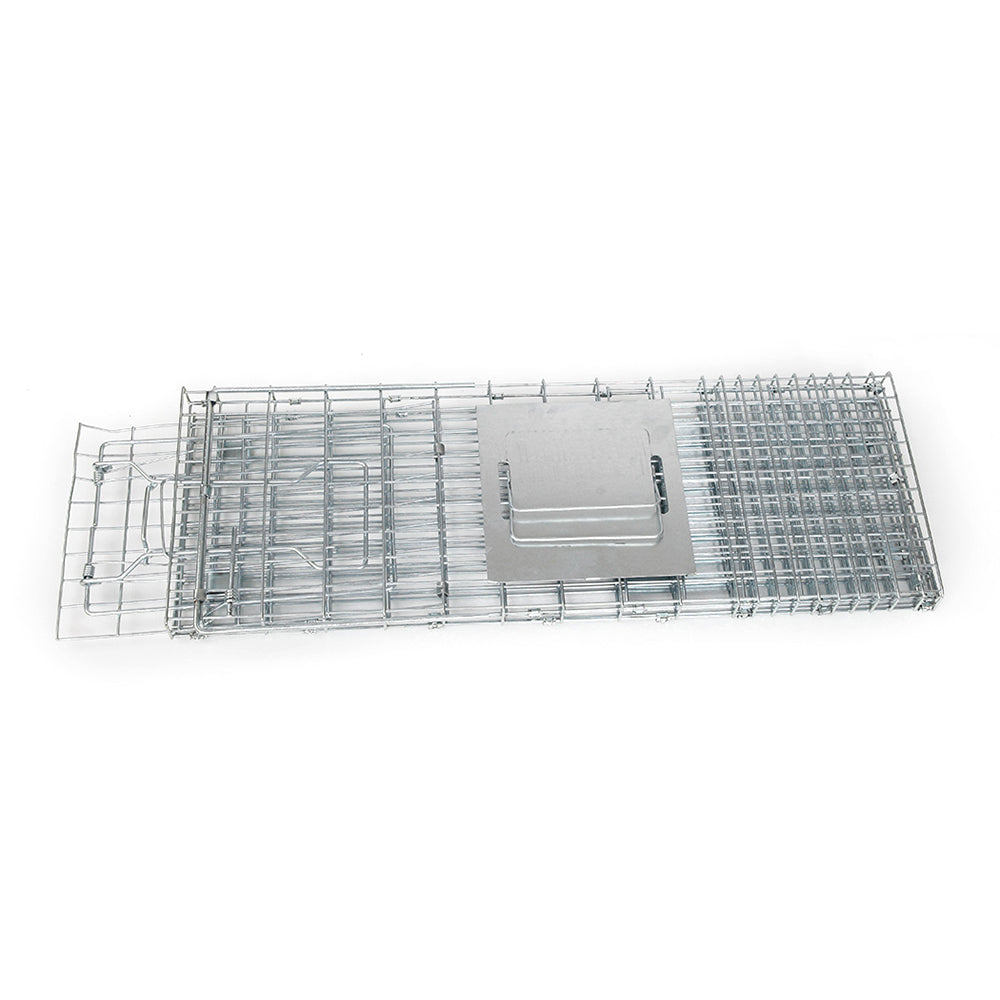 Humane Animal Trap Cage 94 x 34 x 36cm - Silver