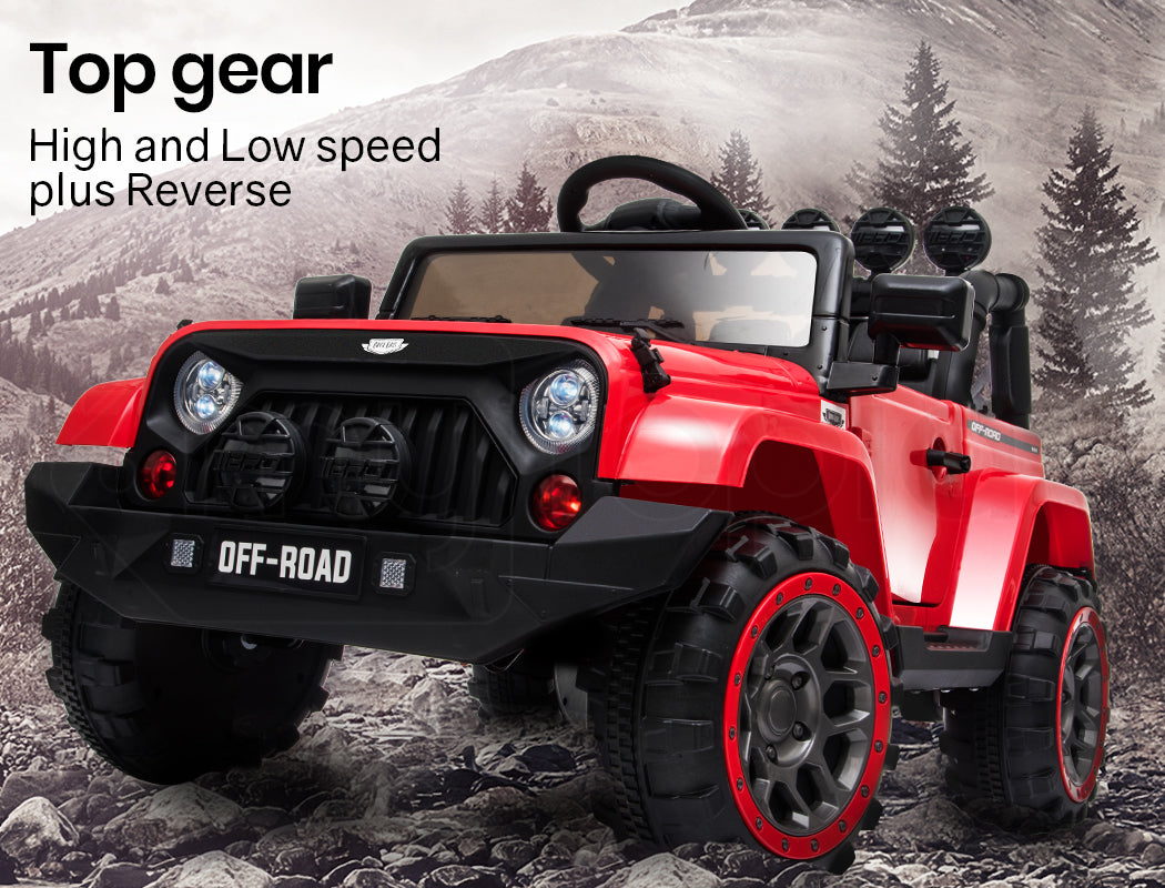 ROVO KIDS Electric Ride On 12V 4WD Jeep Inspired Car Boys Toy Battery Red