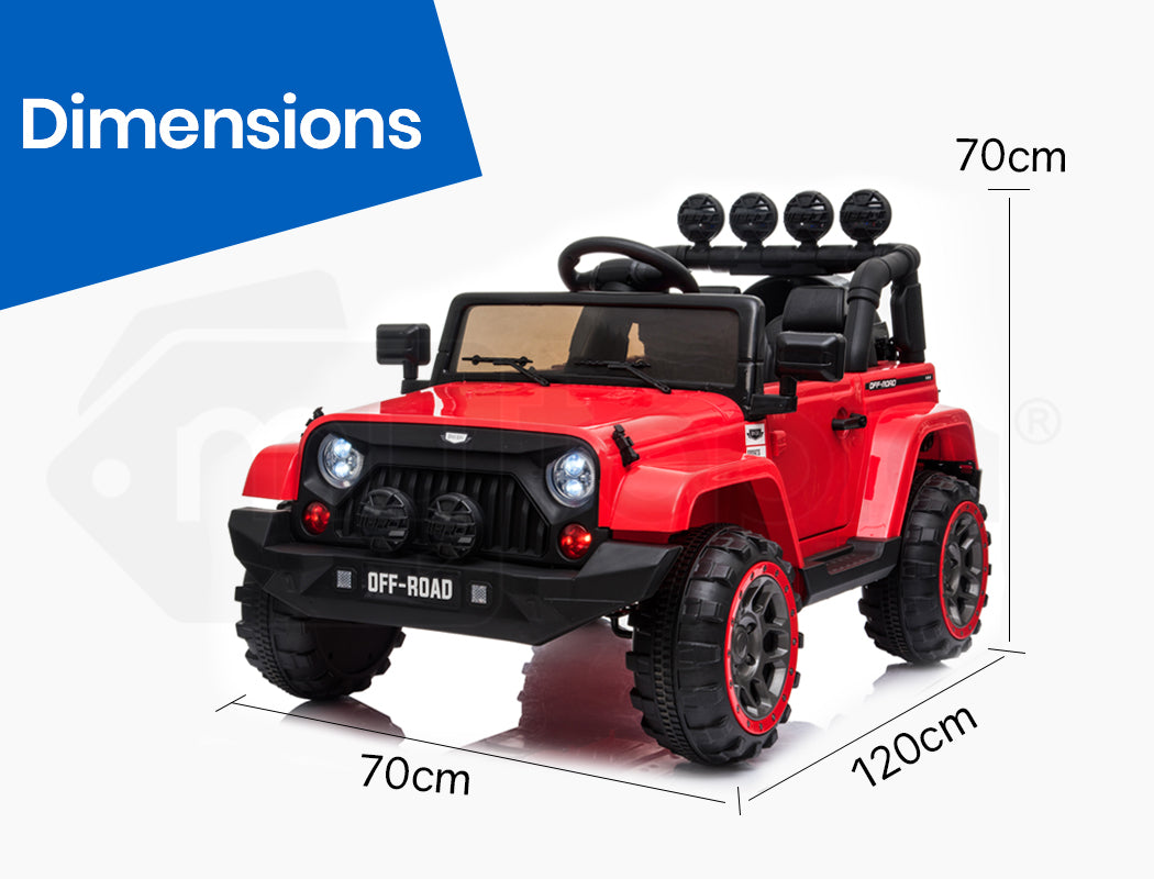 ROVO KIDS Electric Ride On 12V 4WD Jeep Inspired Car Boys Toy Battery Red