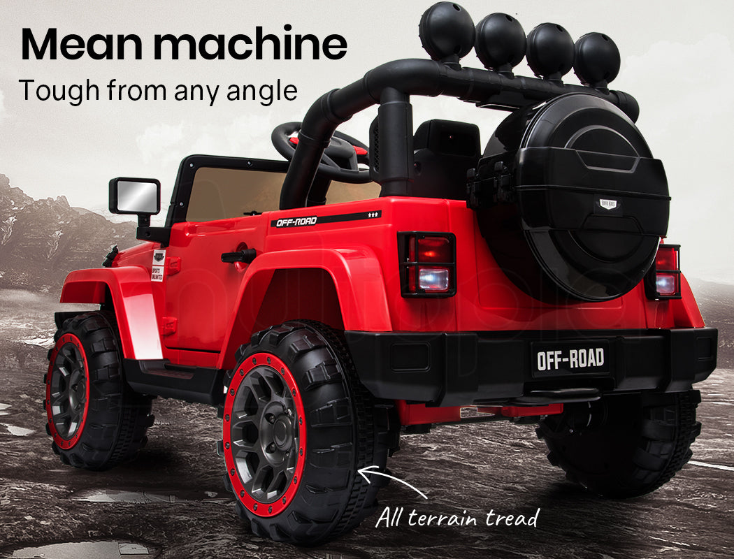ROVO KIDS Electric Ride On 12V 4WD Jeep Inspired Car Boys Toy Battery Red