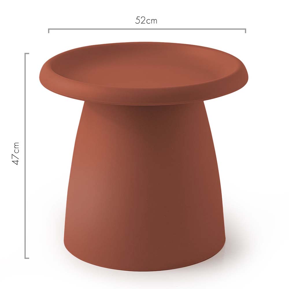 ArtissIn Coffee Table Mushroom Nordic Round Small Side Table 50CM Red