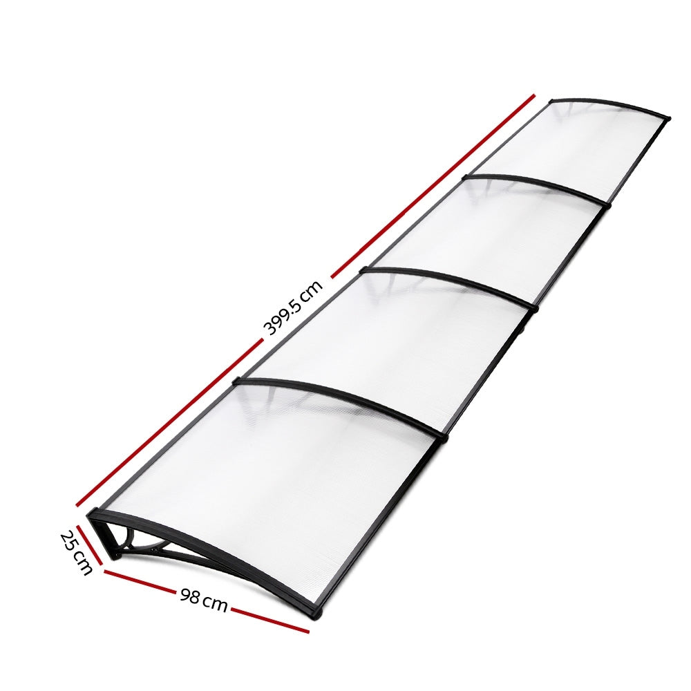 Instahut Window Door Awning Door Canopy Patio UV Sun Shield 1mx4m DIY