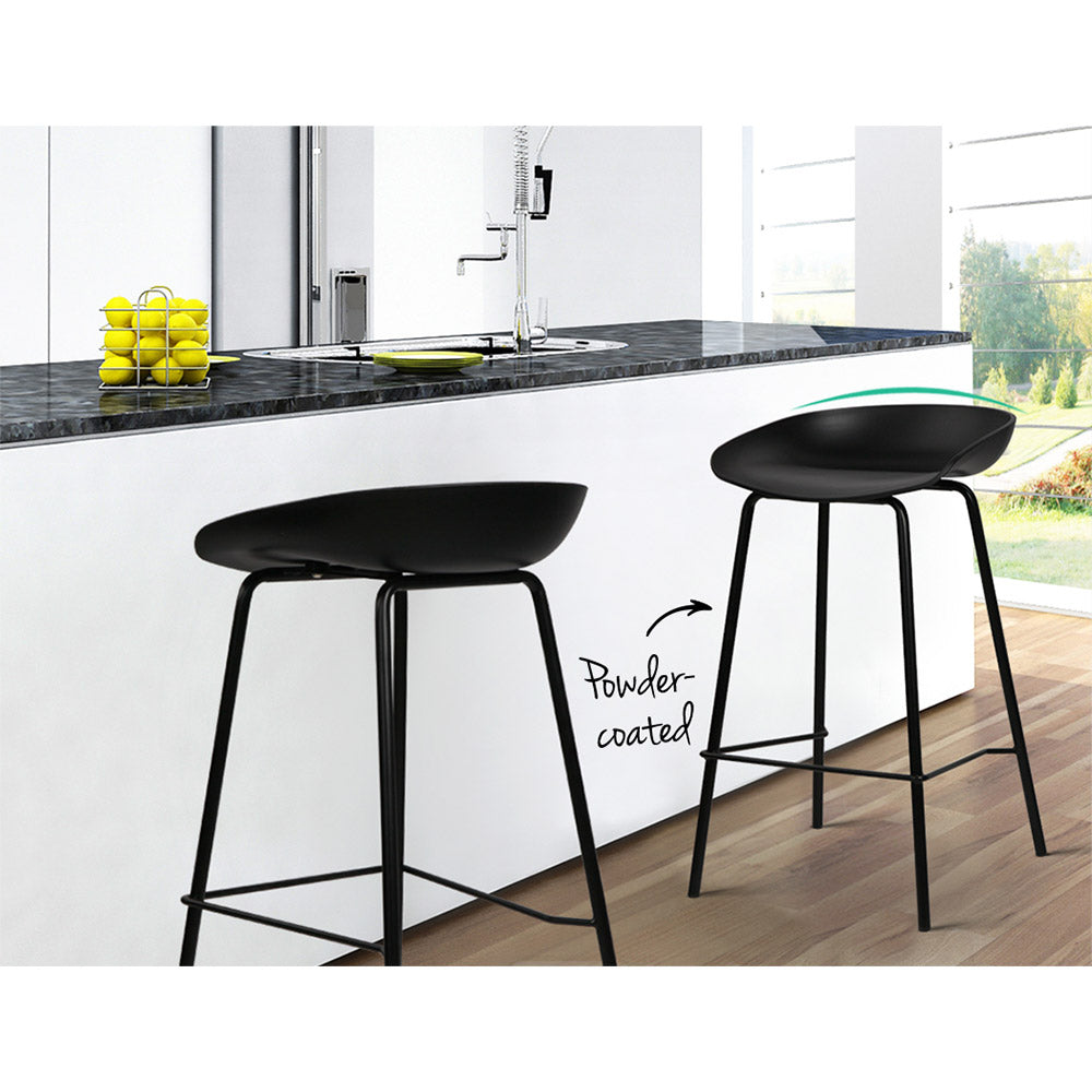 Artiss Set of 2 Metal Bar Stools - Black