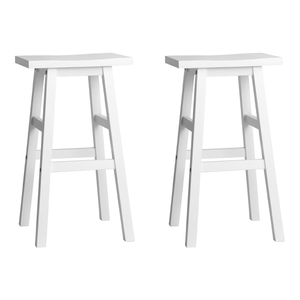 Artiss Set of 2 Beech Wood Bar Stools - White