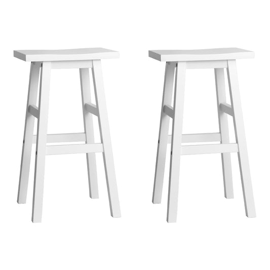 Artiss Set of 2 Beech Wood Bar Stools - White