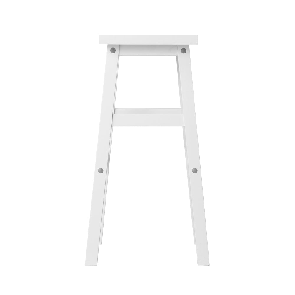 Artiss Set of 2 Beech Wood Bar Stools - White