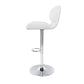 Artiss Set of 2 PU Leather Gas Lift Bar Stools - White and Chrome