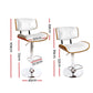 Artiss Wooden Gas Lift Bar Stool - White and Chrome