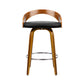 Artiss Set of 2 Walnut Wood Bar Stools - Black and Brown