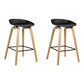 Artiss Set of 2 Wooden Square Footrest Bar Stools - Black