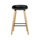 Artiss Set of 2 Wooden Square Footrest Bar Stools - Black