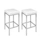 Artiss Set of 2 PU Leather Backless Bar Stools - White and Chrome