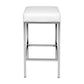 Artiss Set of 2 PU Leather Backless Bar Stools - White and Chrome