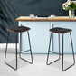 Artiss Set of 2 Backless PU Leather Bar Stools - Black and Wood