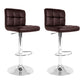 Artiss Set of 2 Gas Lift Bar Stools PU Leather - Chocolate Brown