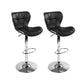 Artiss Set of 2 PU Leather Patterned Bar Stools - Black and Chrome