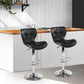 Artiss Set of 2 PU Leather Patterned Bar Stools - Black and Chrome