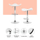 Artiss Set of 2 Gas Lift Bar Stools PU Leather - White and Chrome