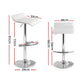 Artiss Set of 2 PU Leather Wave Style Bar Stools - White