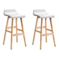 Artiss Set of 2 PU Leather Wood Wave Style Bar Stool - White