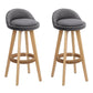 Artiss Set of 2 Fabric Backrest Bar Stools - Grey