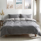 Cosy Club Washed Cotton Quilt Set Grey Queen