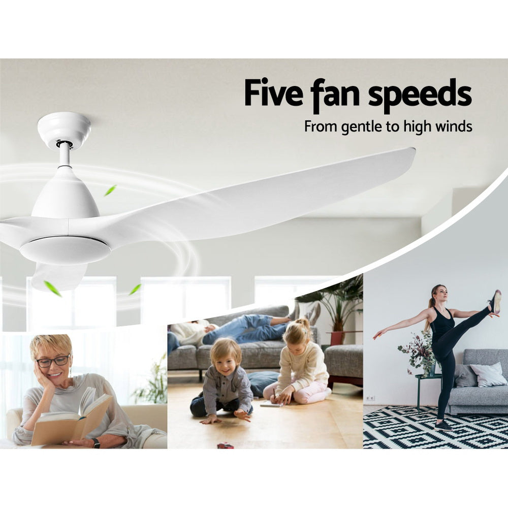 Devanti 64'' DC Motor Ceiling Fan With Light LED Remote Control Fans 3 Blades