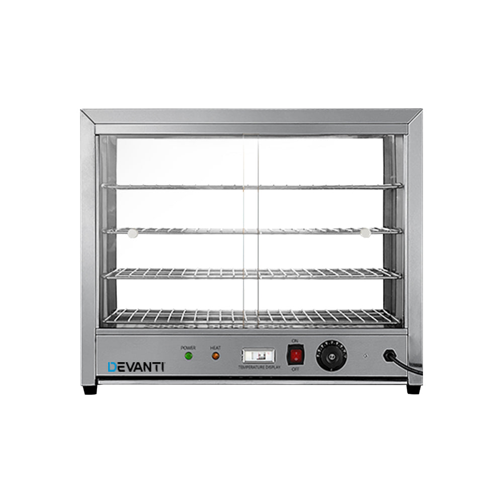 Devanti Commercial Food Warmer Electric Pie Hot Display Showcase Cabinet 4 Tier