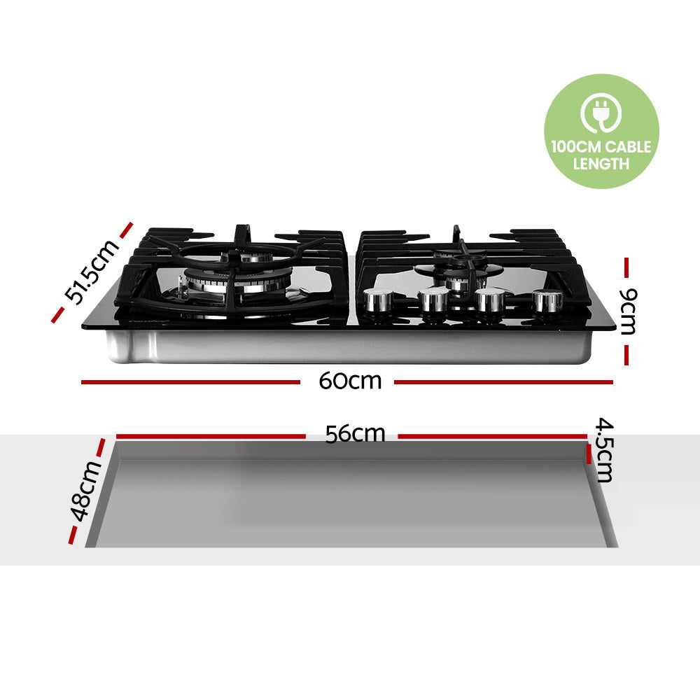 Comfee 60cm Gas Cooktop Stove 4 Burner Cooker