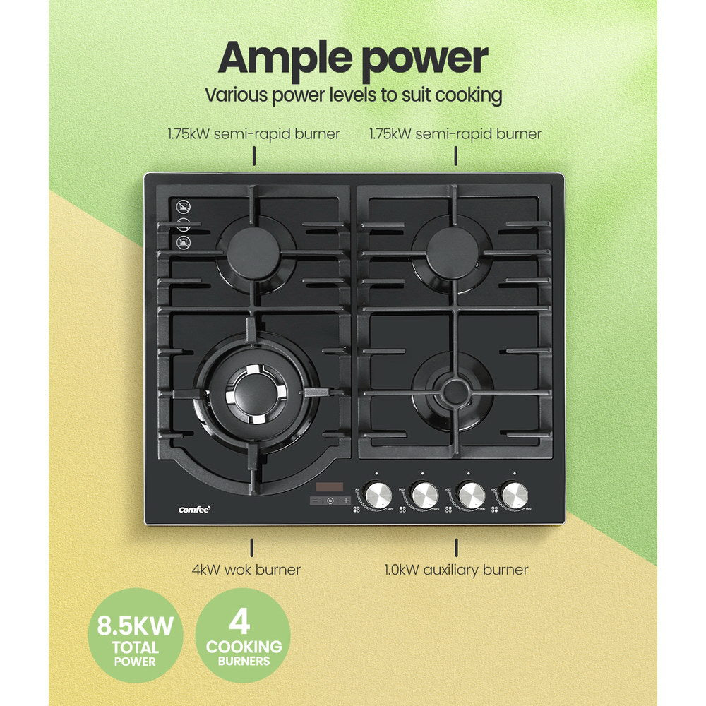 Comfee 60cm Gas Cooktop Stove 4 Burner Cooker