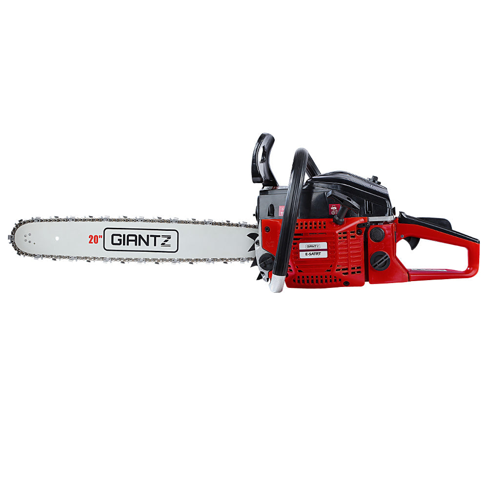 GIANTZ 52CC Petrol Commercial Chainsaw Chain Saw Bar E-Start Black