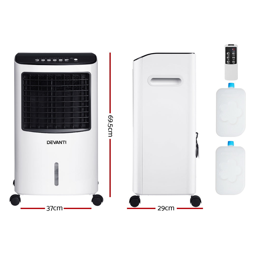 Devanti Evaporative Air Cooler Conditioner Portable 8L Cooling Fan Humidifier