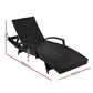 Gardeon Set of 2 Outdoor Sun Lounge Chair with Cushion - Black