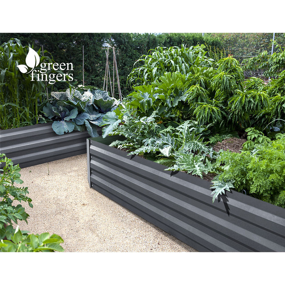 Greenfingers Galvanised Steel Raised Garden Bed Instant Planter 210 x 90 Aluminium