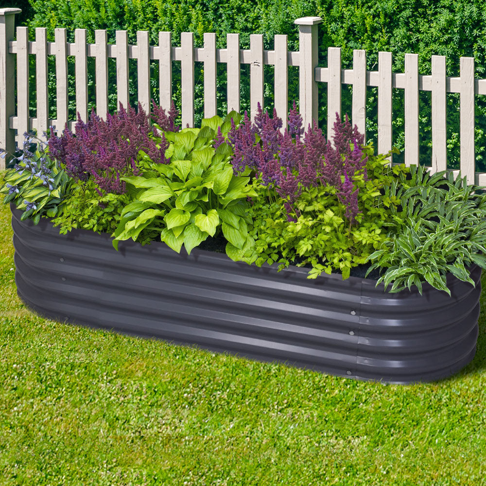 Greenfingers 160X80X42CM Galvanised Raised Garden Bed Steel Instant Planter