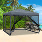 Instahut Gazebo Pop Up Marquee 3x3m Wedding Mesh Side Wall Outdoor Gazebos Grey