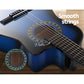 Alpha 34" Inch Guitar Classical Acoustic Cutaway Wooden Ideal Kids Gift Children 1/2 Size Blue with Capo Tuner