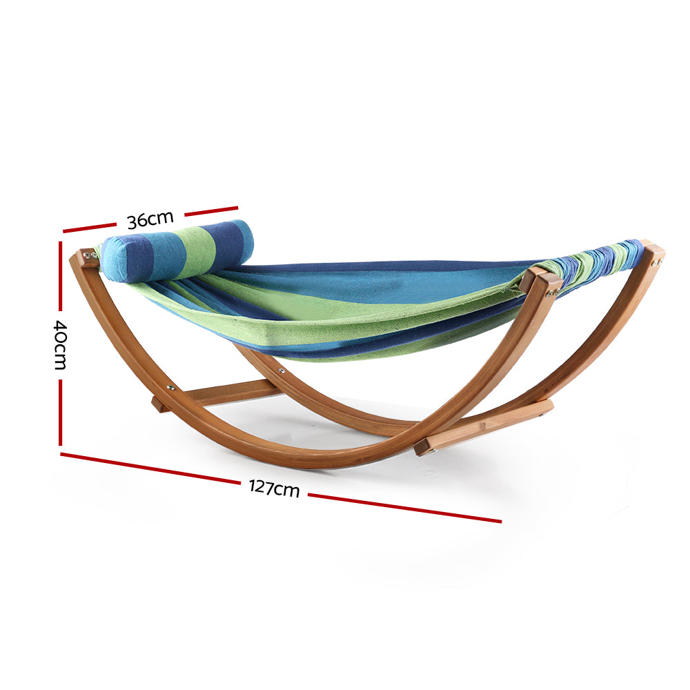 Keezi Kids Timber Hammock Bed Swing - Blue