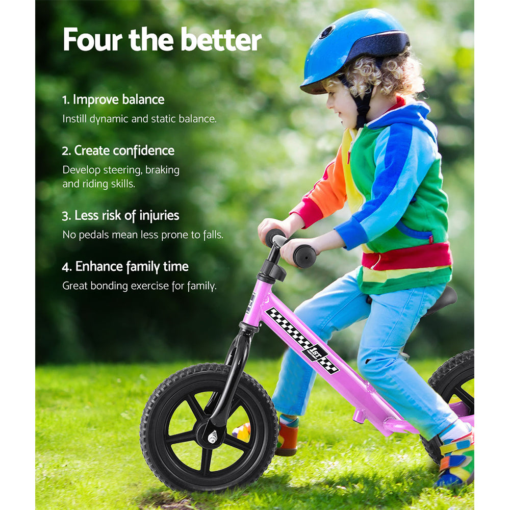 Rigo Kids Balance Bike Ride On Toys Push Bicycle Wheels Toddler Baby 12" Bikes Pink