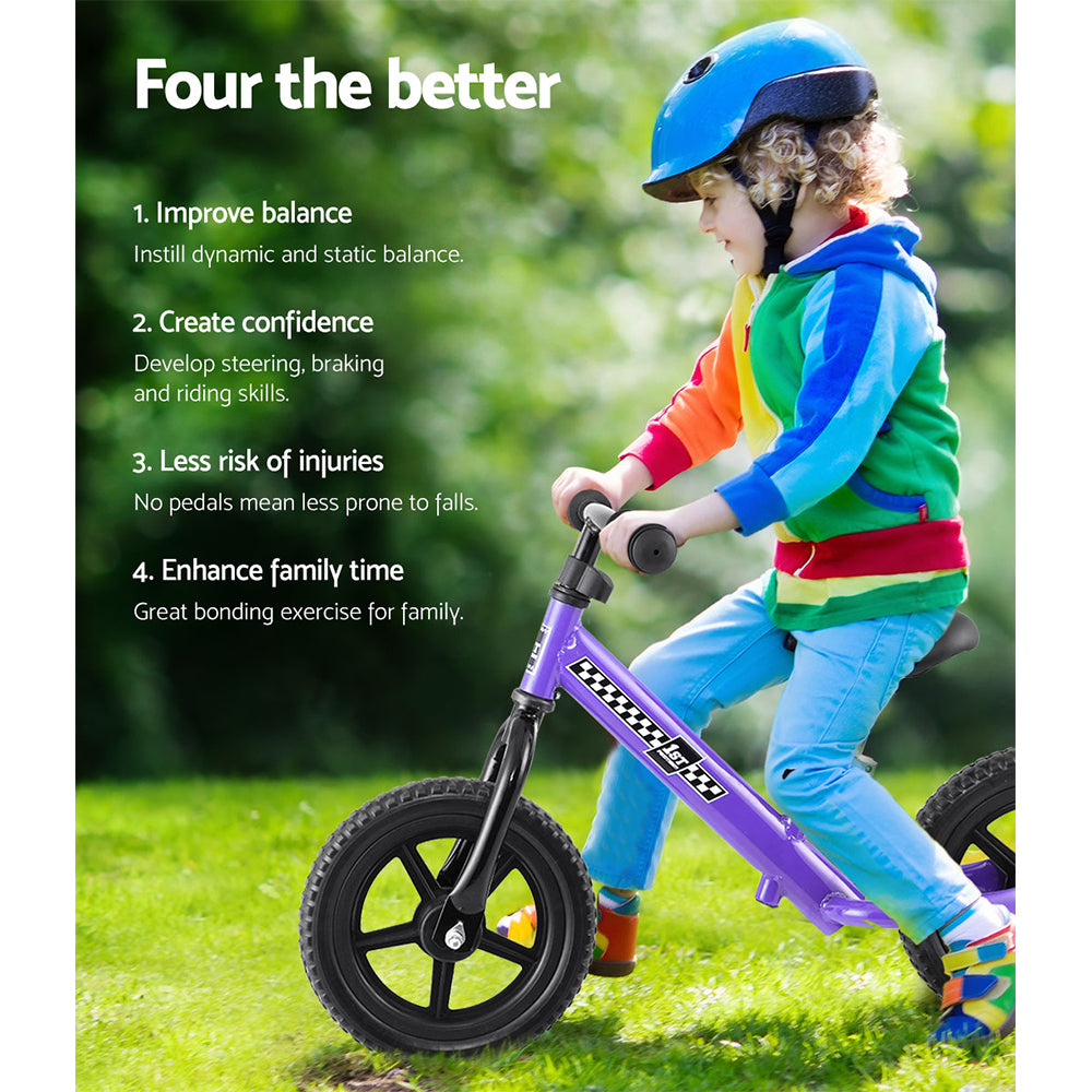 Rigo Kids Balance Bike Ride On Toys Push Bicycle Wheels Toddler Baby 12" Bikes Purple