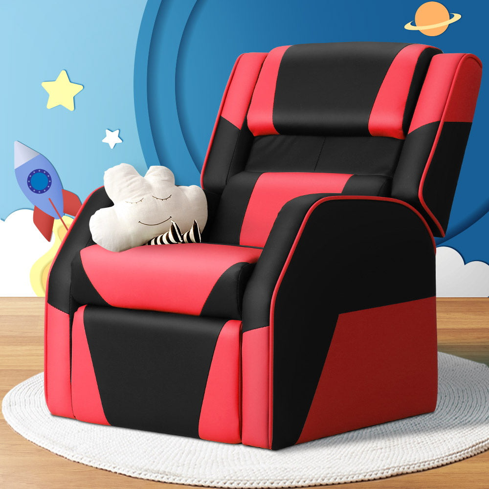 Keezi Kids Recliner Chair PU Leather Gaming Sofa Lounge Couch Children Armchair