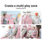 Keezi Kids Slide 170cm Extra Long Swing Basketball Hoop Toddlers PlaySet Pink