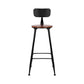 Set of 2 Artiss Bar Stools Pinewood Metal - Black and Wood