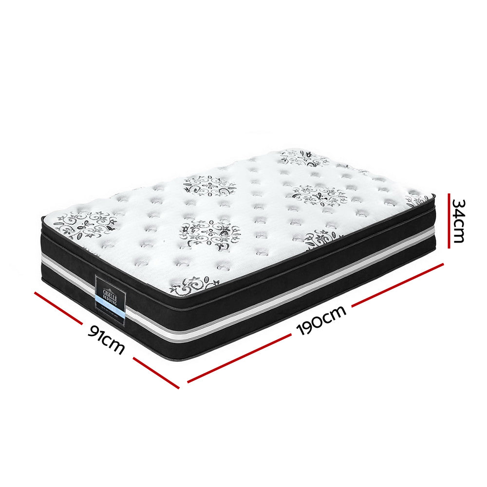 Giselle Single Size Mattress Bed COOL GEL Memory Foam Euro Top Pocket Spring