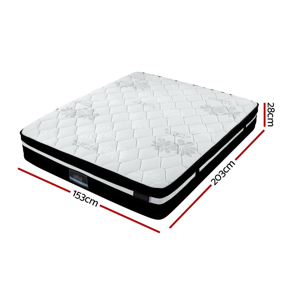 Giselle Bedding Regine Euro Top Pocket Spring Mattress 28cm Thick - Queen