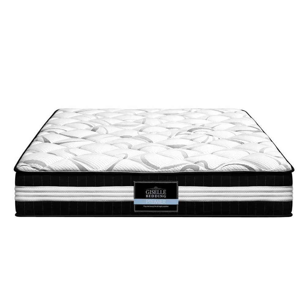 Giselle Bedding Mykonos Euro Top Pocket Spring Mattress 30cm Thick Queen