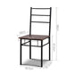 Artiss Metal Table and Chairs - Walnut & Black