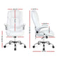 PU Leather 8 Point Massage Office Chair - White